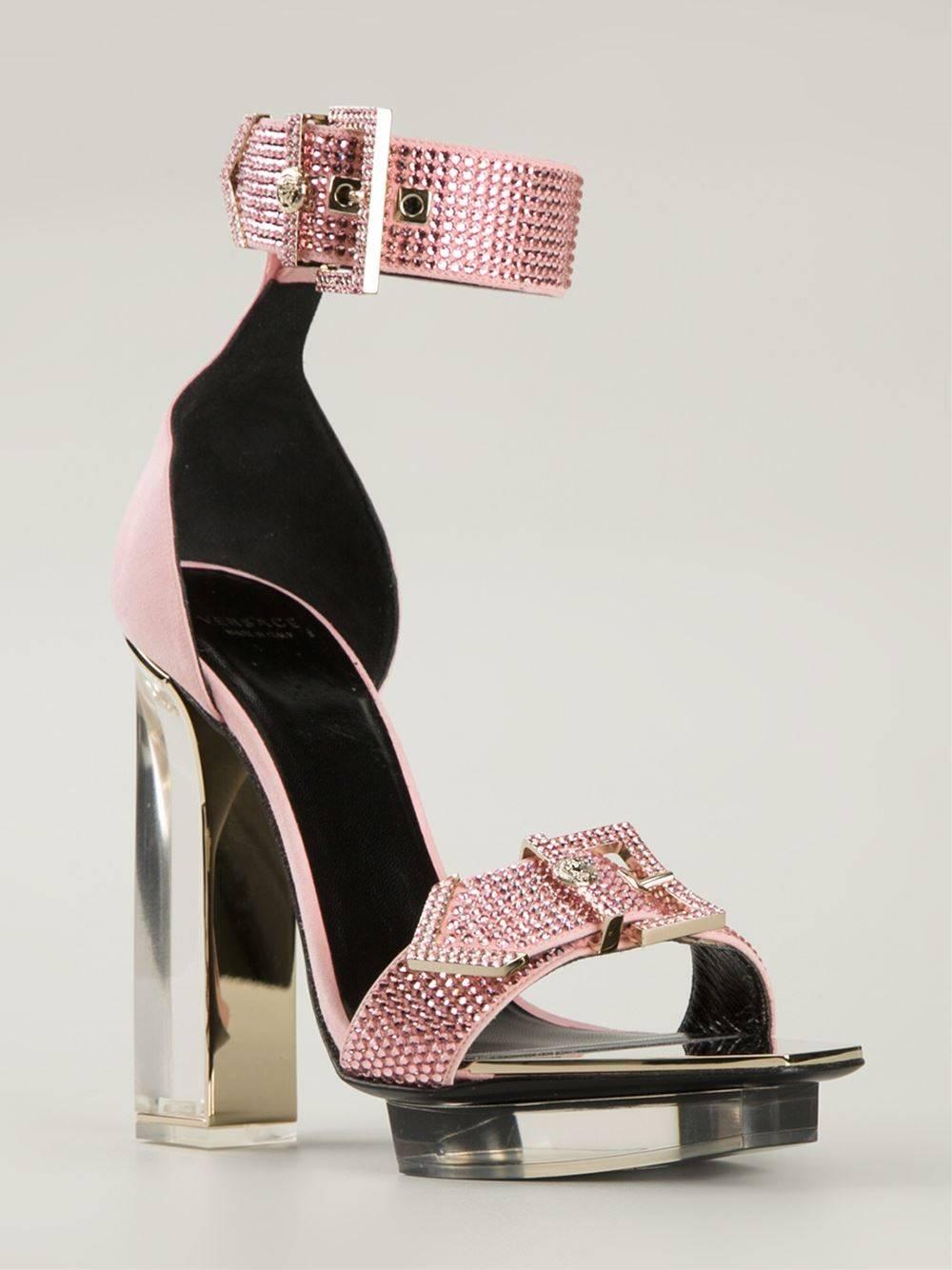 pink versace sandals heels