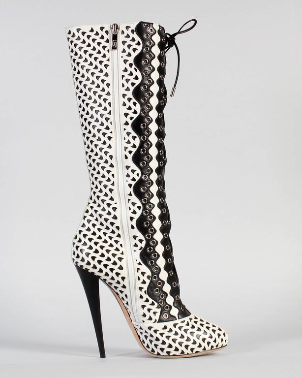 white perforated booties