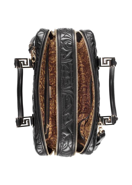 New VERSACE BLACK QUILTED LEATHER DEMETRA VANITAS BAG at 1stDibs