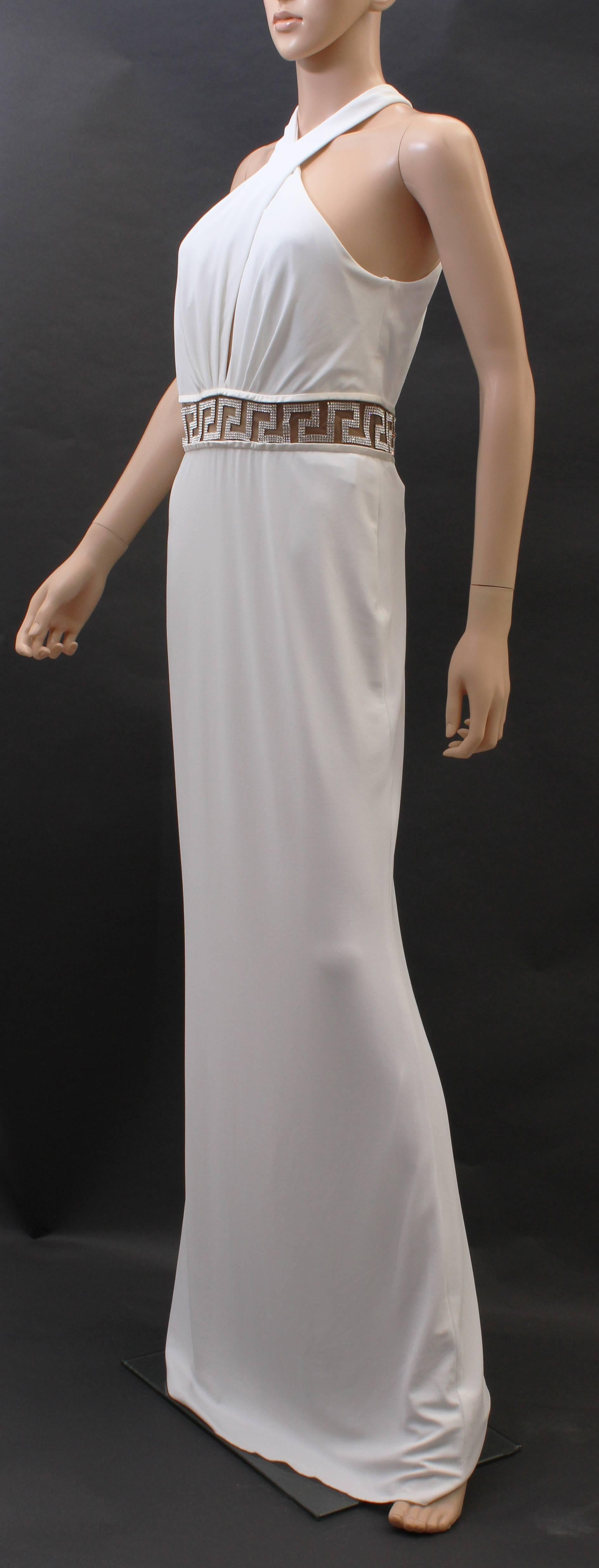 Gray Versace Crystal Embellished white gown