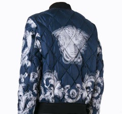 VERSACE 'Lenticular Foulard' QUILTED SILK DOWN BOMBER JACKET for MEN