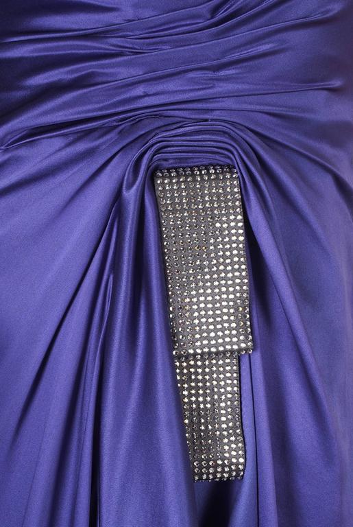 New VERSACE PURPLE CRYSTAL EMBELLISHED LONG DRESS For Sale at 1stDibs