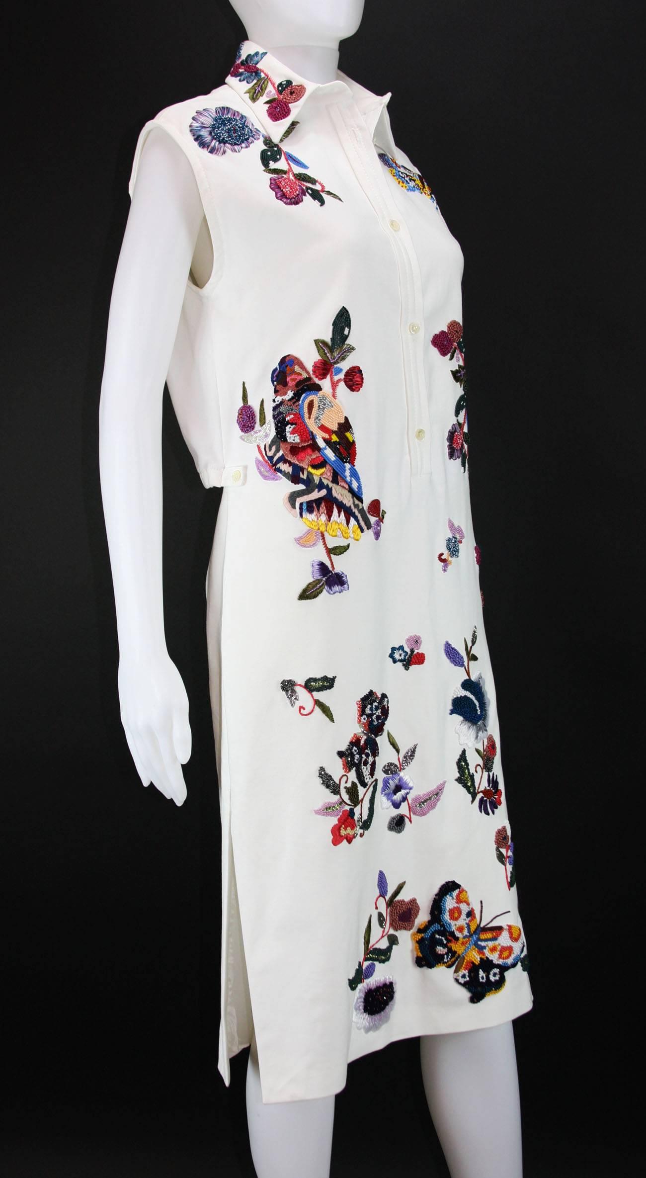 New ETRO BEADED & EMBROIDERED WHITE DRESS with BELT 3