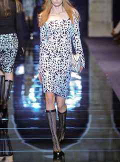 F/2012 look # 8 NEW VERSACE MACRAME GOTHIC CROSS COCKTAIL DRESS 38 - 2