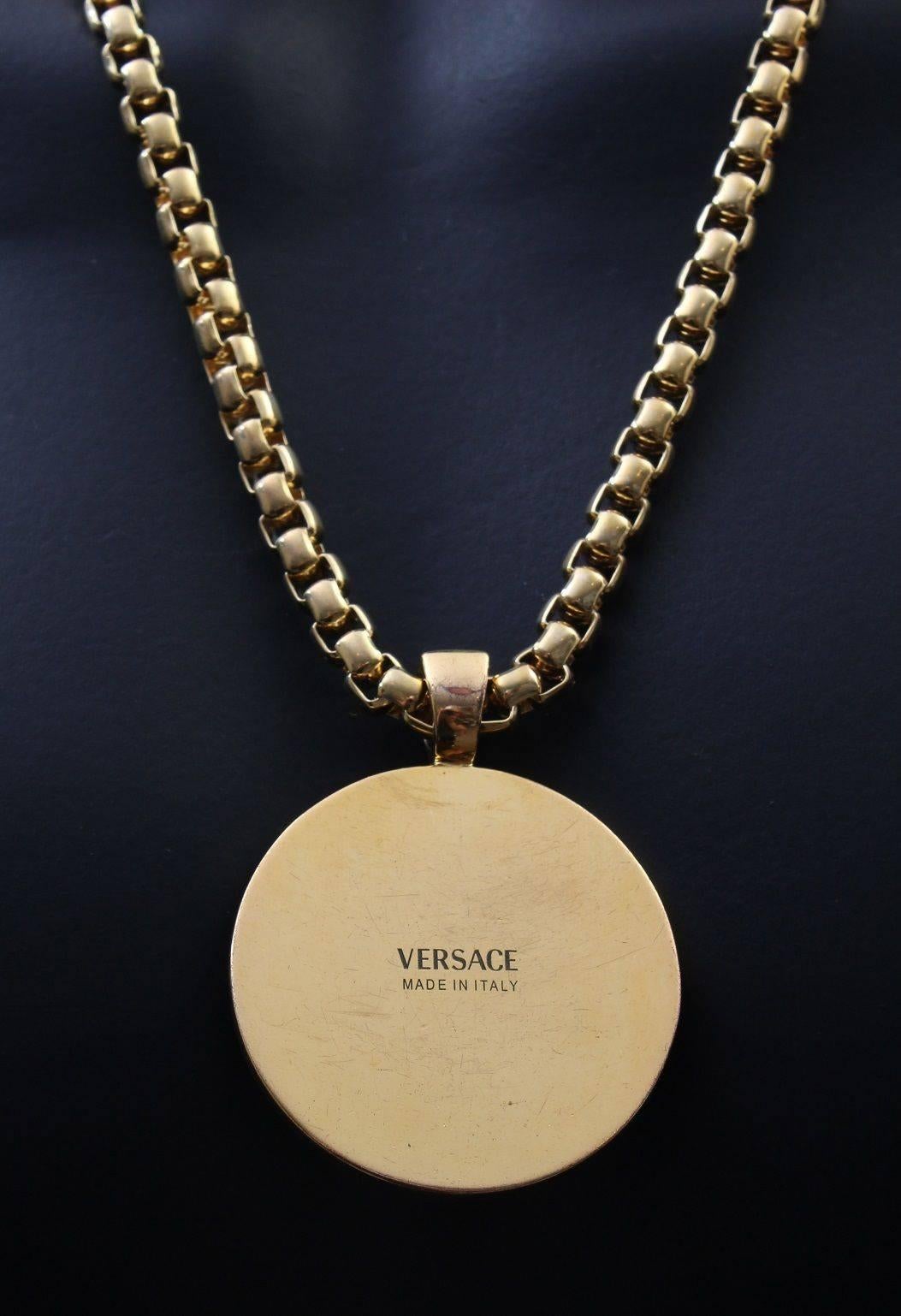 Versace Gold Medusa Medallion Chain Necklace as worn by Bruno Mars 1