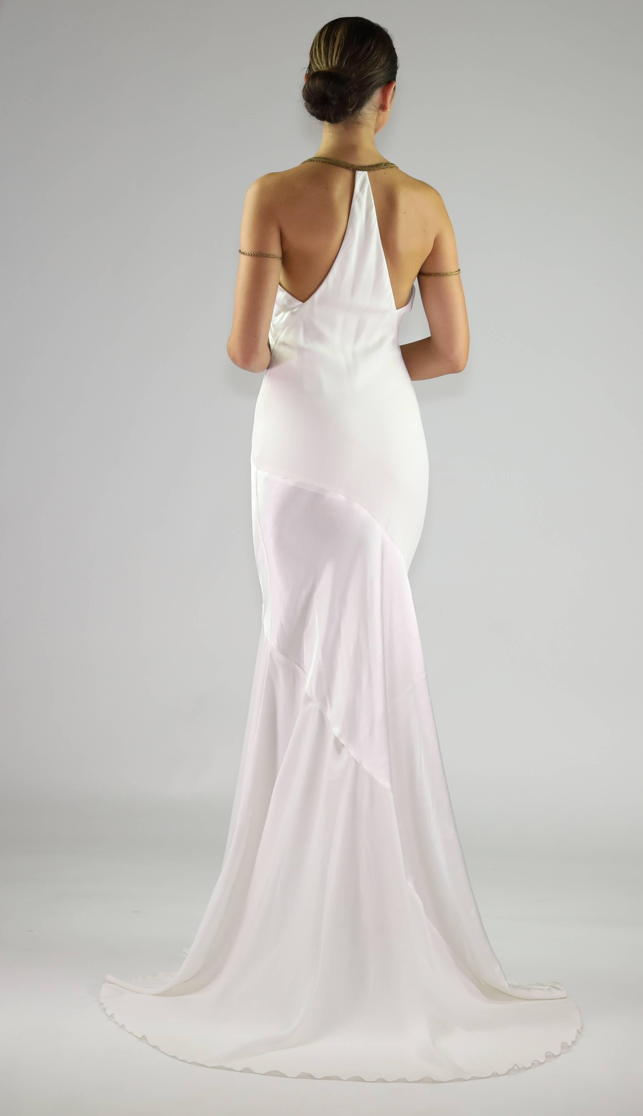 white versace gown