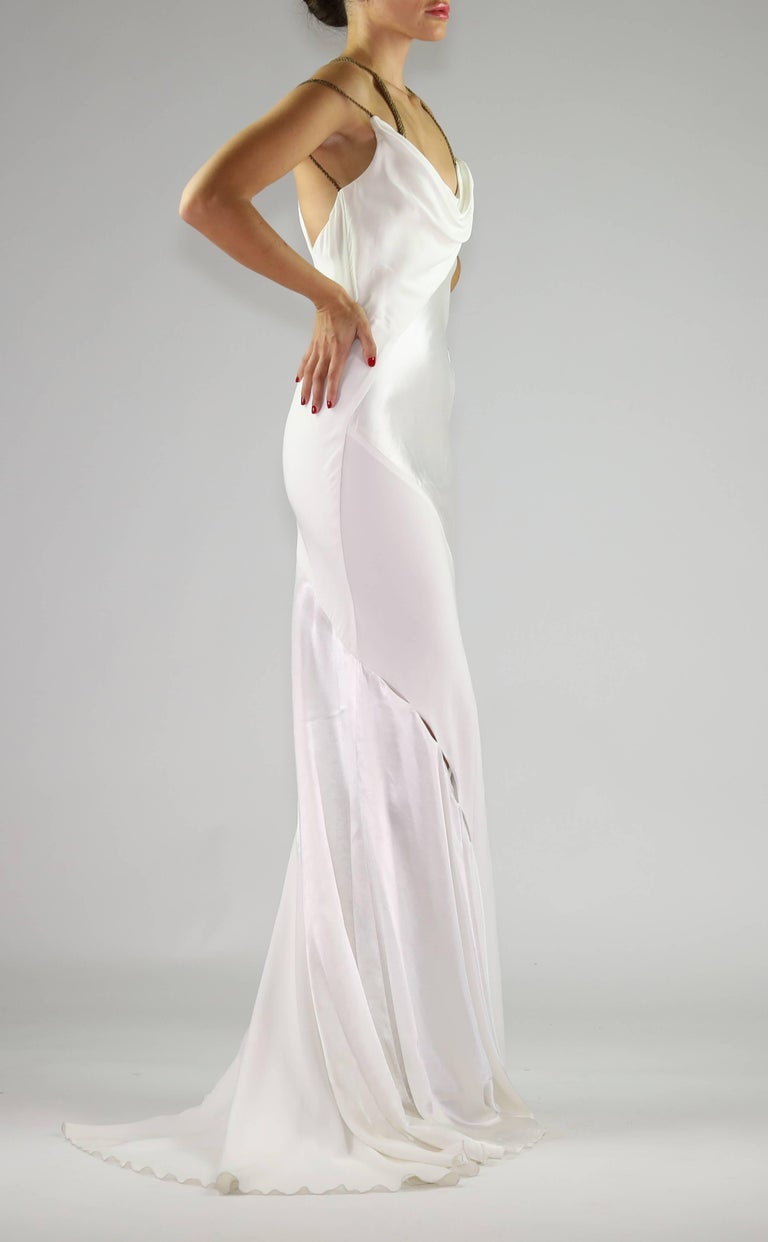 F/W 2014 Look 51 NEW VERSACE WHITE GOWN DRESS as seen on Heidi 38 2 For Sale at 1stDibs