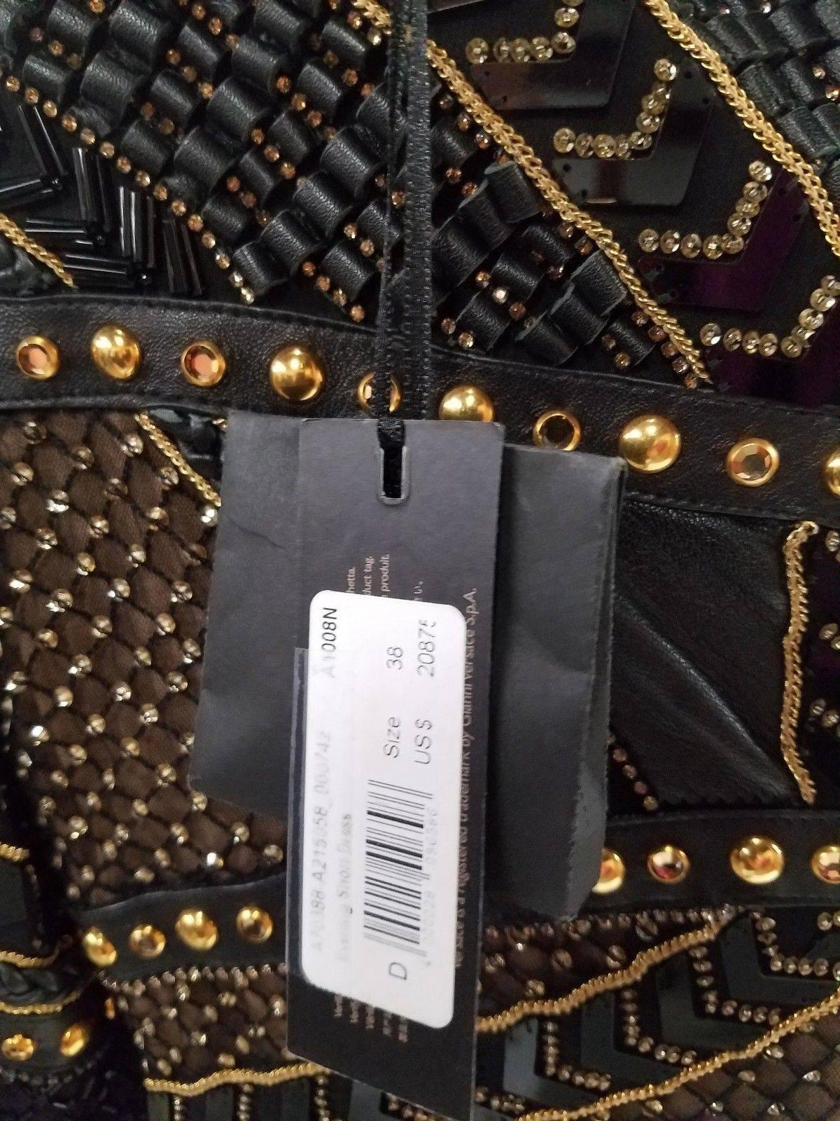 New Versace Crystal and Stud Embellished Leather Dress w/ Fringe 4