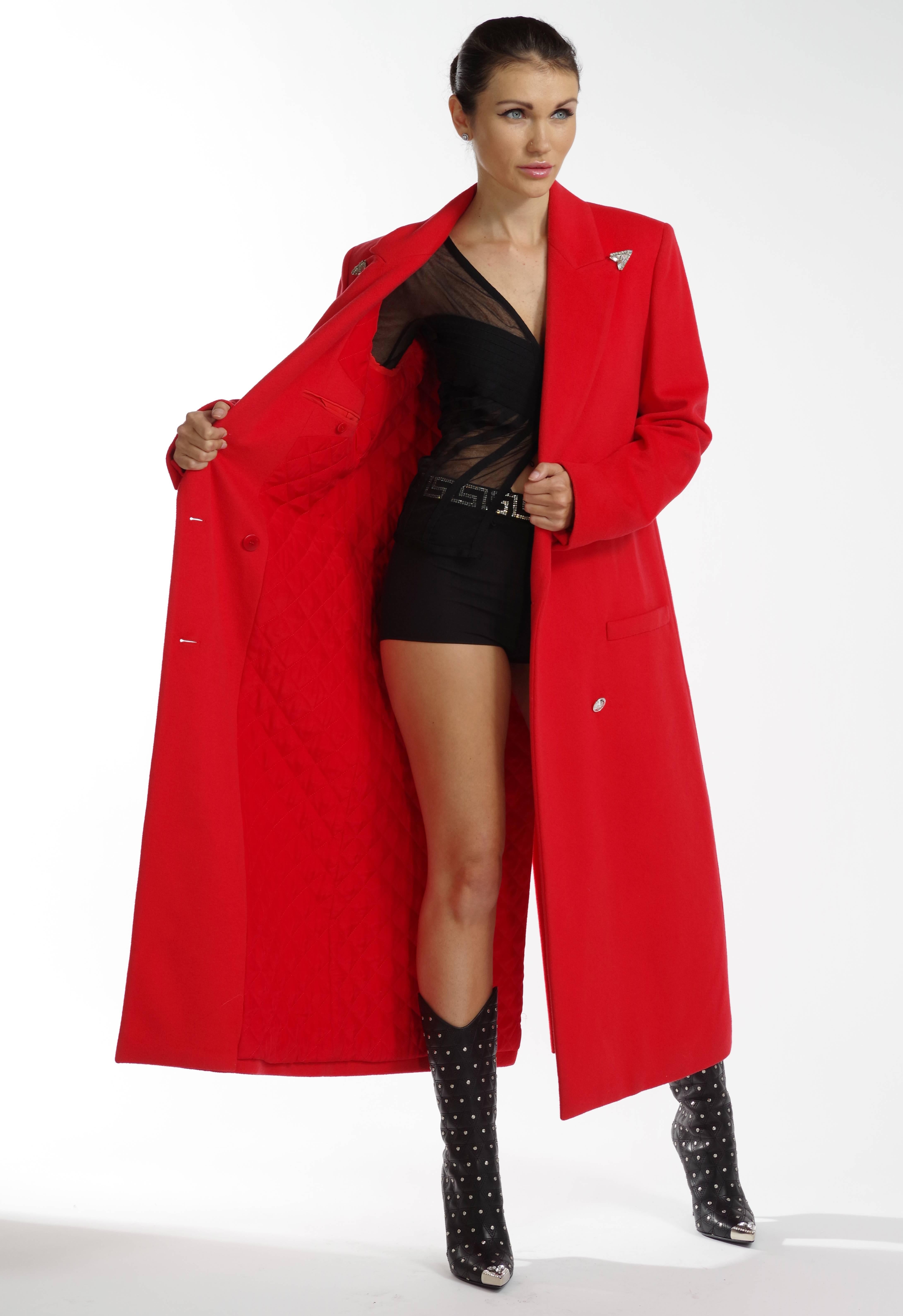 red versace coat