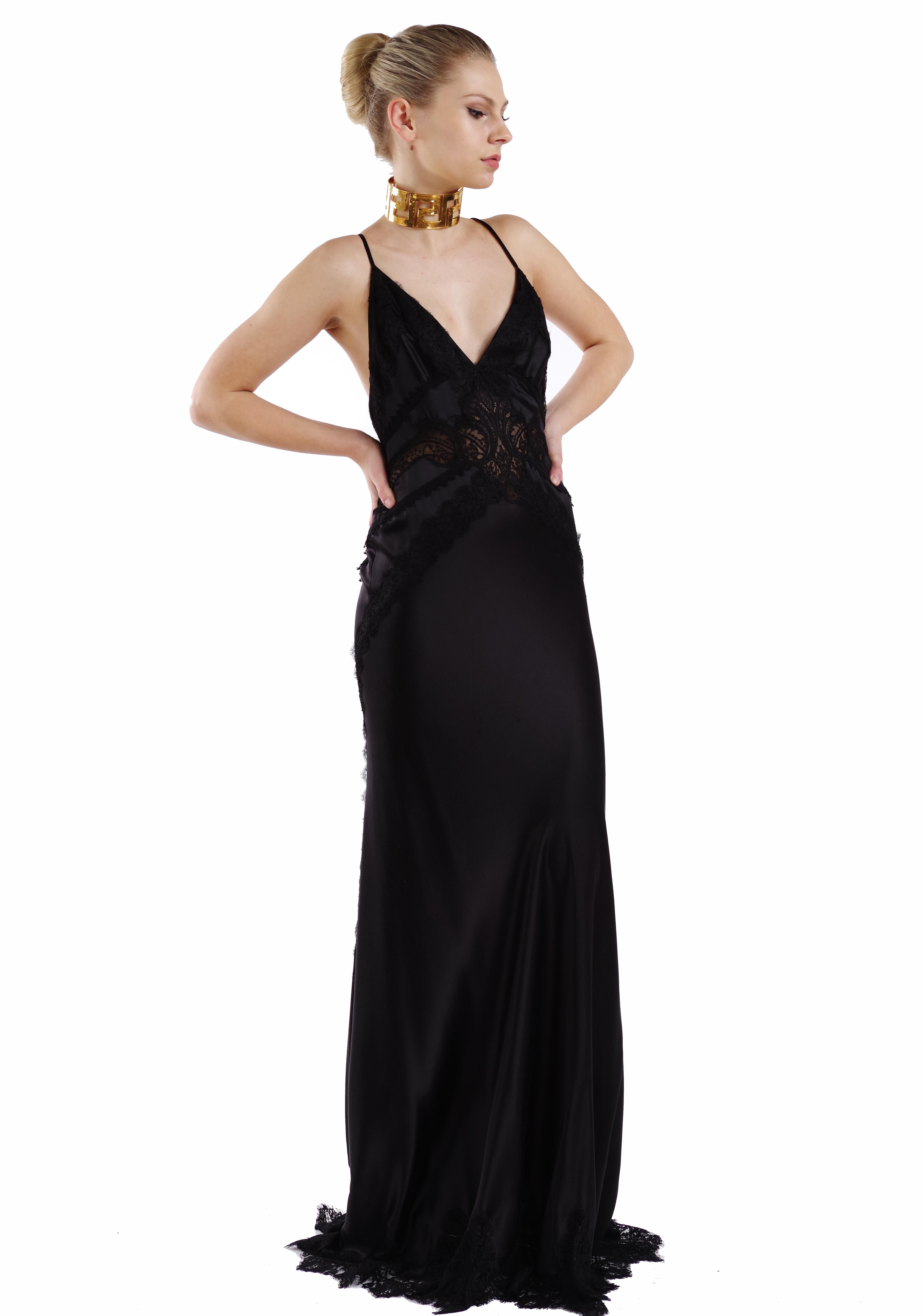 black silk gown