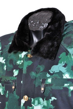 New VERSACE Military jacket with beaver fur for men