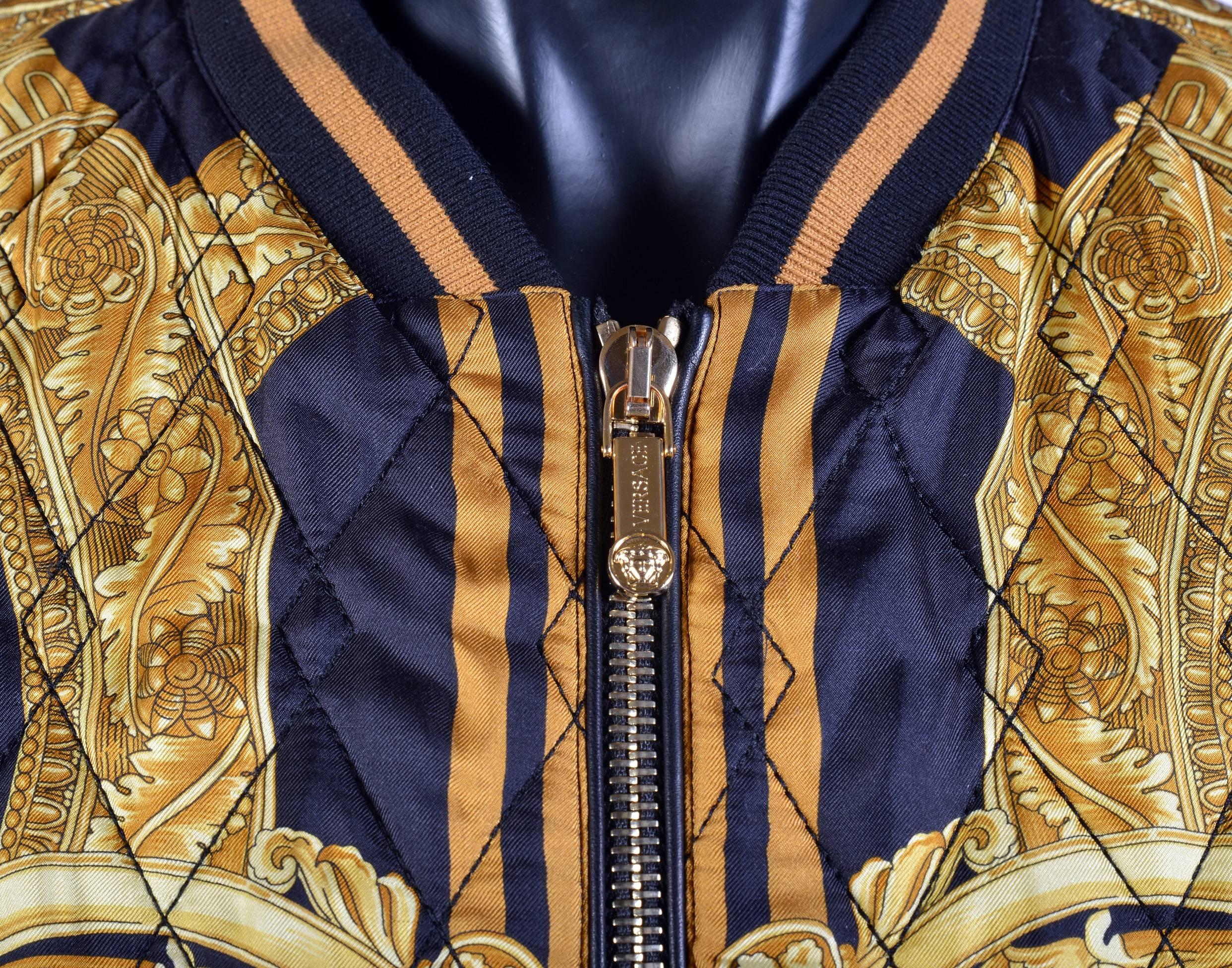 35th ANNIVERSARY VERSACE QUILTED SILK BOMBER JACKET at 1stDibs ...