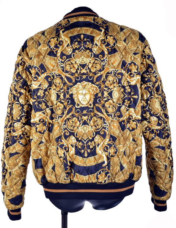 35th ANNIVERSARY VERSACE QUILTED SILK BOMBER JACKET at 1stDibs ...