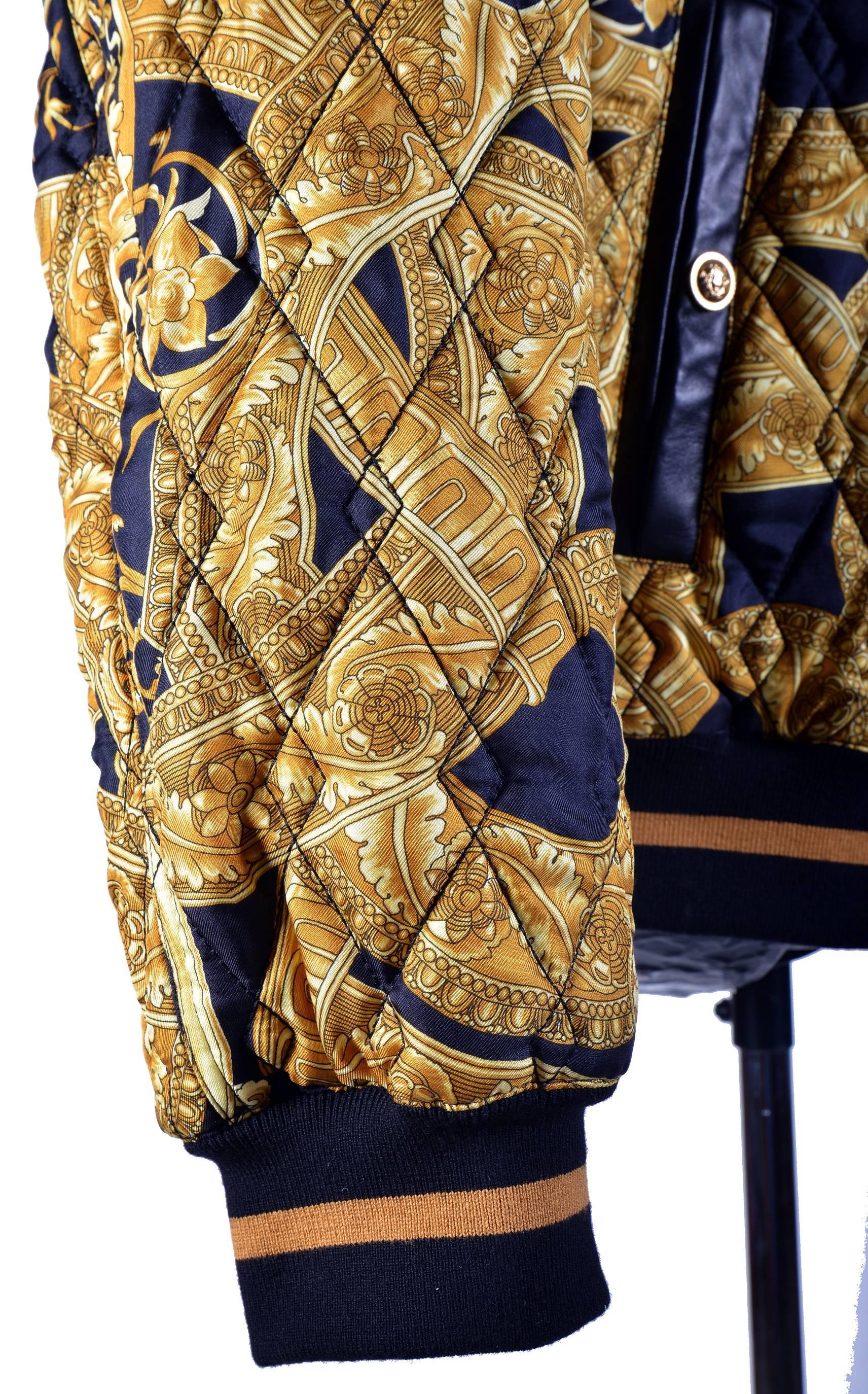  35th ANNIVERSARY VERSACE QUILTED SILK BOMBER JACKET In New Condition In Montgomery, TX