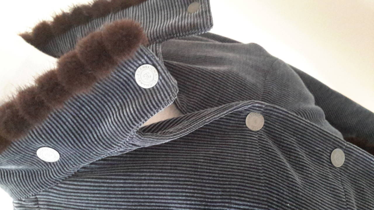 Chanel Mink trimmed cashmere corduroy jacket
