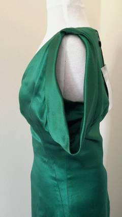 ALEXANDER MCQUEEN 2007 Emerald silk gown