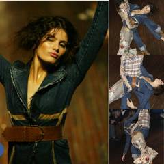 Alexander McQueen 2004 "Deliverance" denim and tulle panel jacket