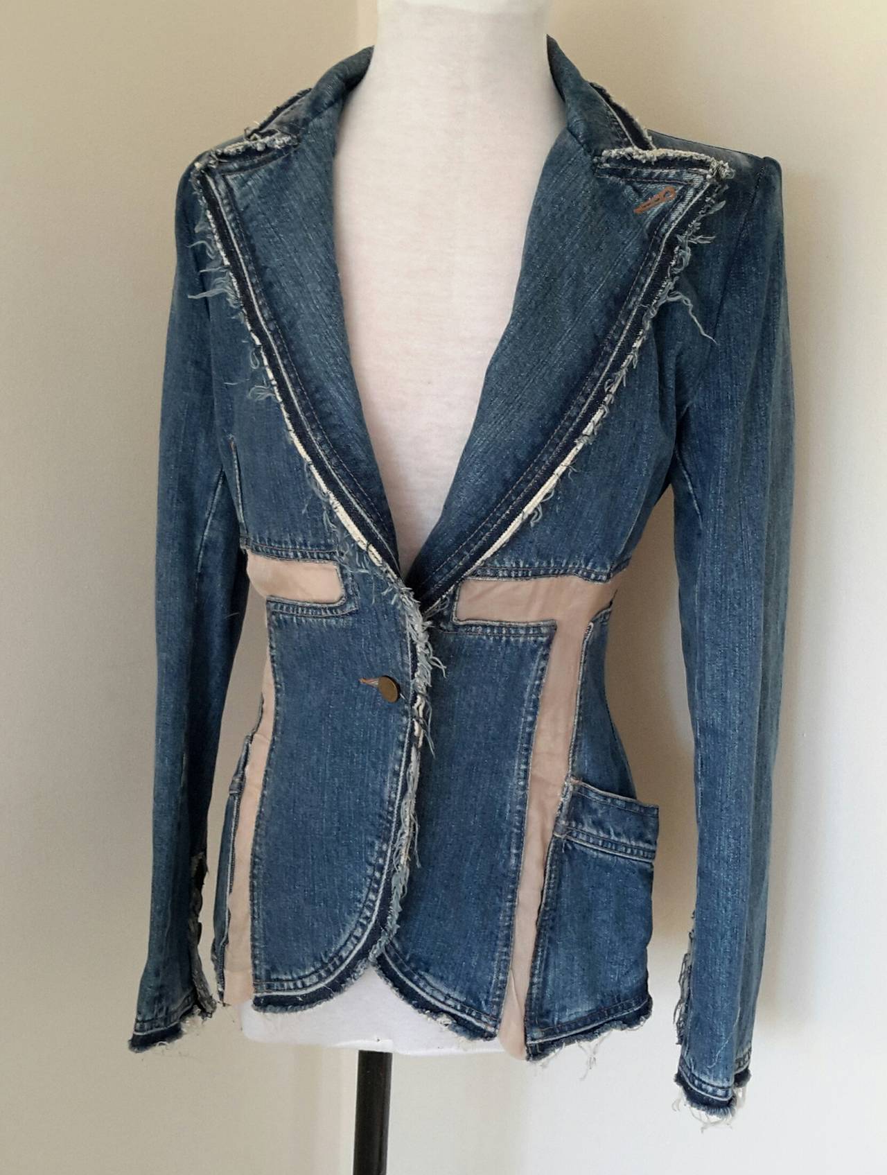 alexander mcqueen denim blazer