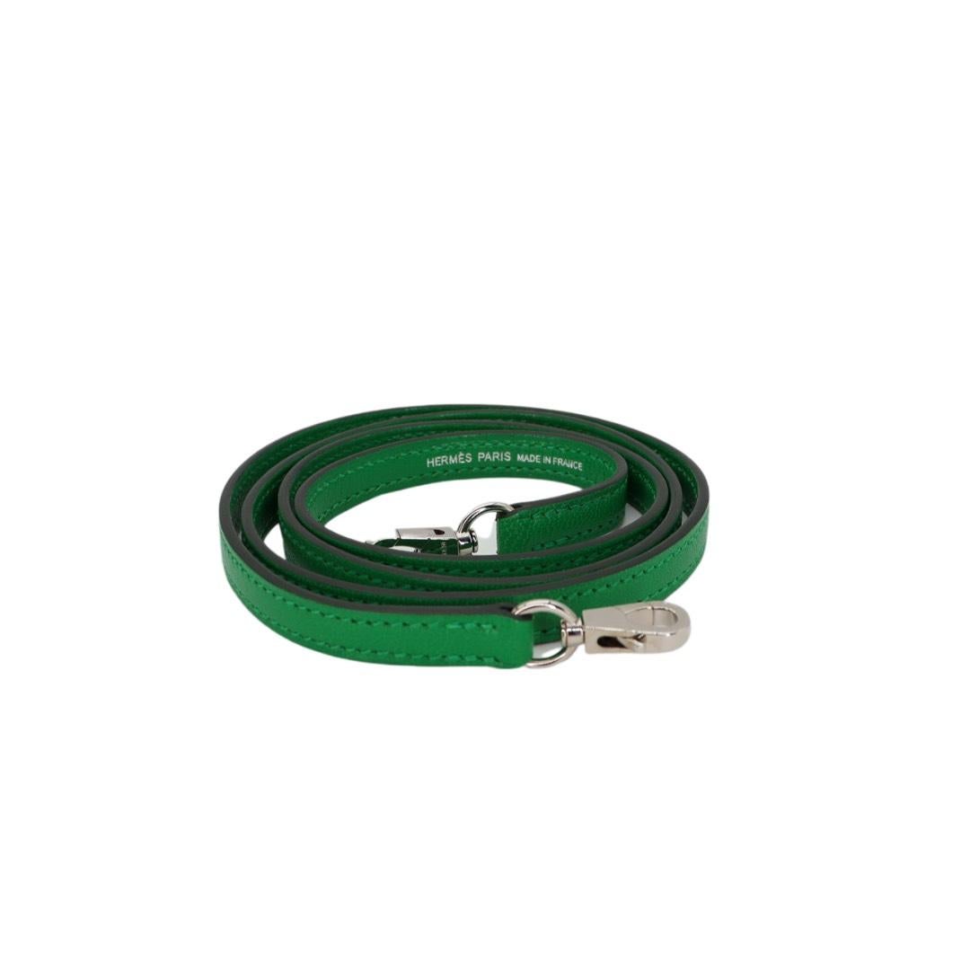 Hermès Kelly II Sellier Mini Bambou Chevre Cuir Palladium Hardware en vente 3