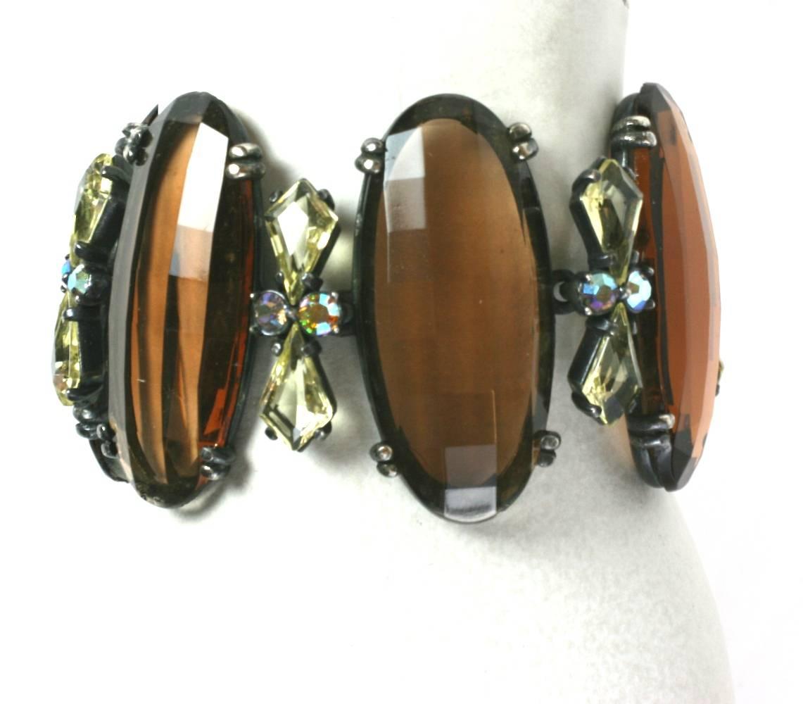Schiaparelli Bracelet et clips d'oreilles surdimensionnés en topaze Pour femmes en vente
