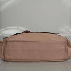 GUCCI Beige Neutral Leather Printed Silver Hdw Medium Tote Bag