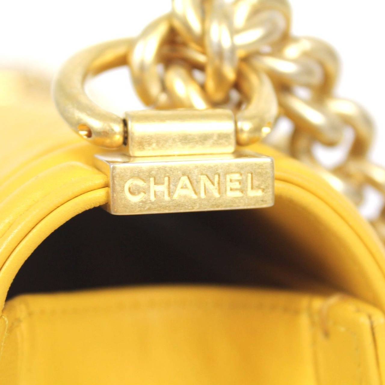 Chanel Yellow Quilted Leather Gold HDW Medium 2015 Boy Shoulder Bag 1