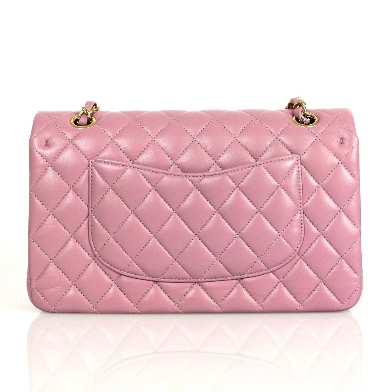 Chanel Lilac Quilted Lambskin Leather Gold Hdw Medium Double Flap ...