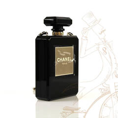 Chanel Black Plexiglass Limited Edition 2014 Perfume Bottle Shoulder Bag