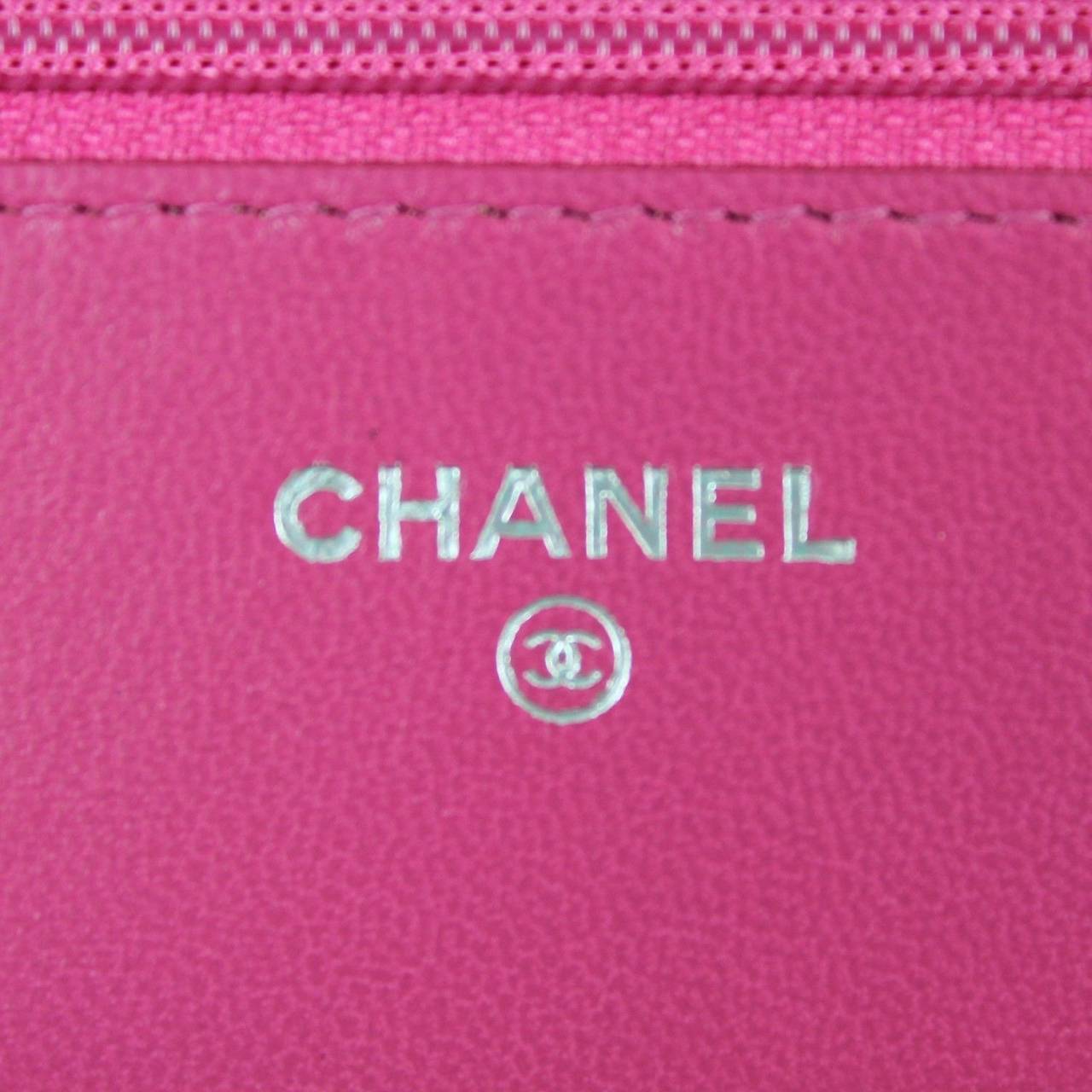 Chanel Pink Quilted Leather 2015 Silver HDW Wallet On Chain WOC Wallet 1