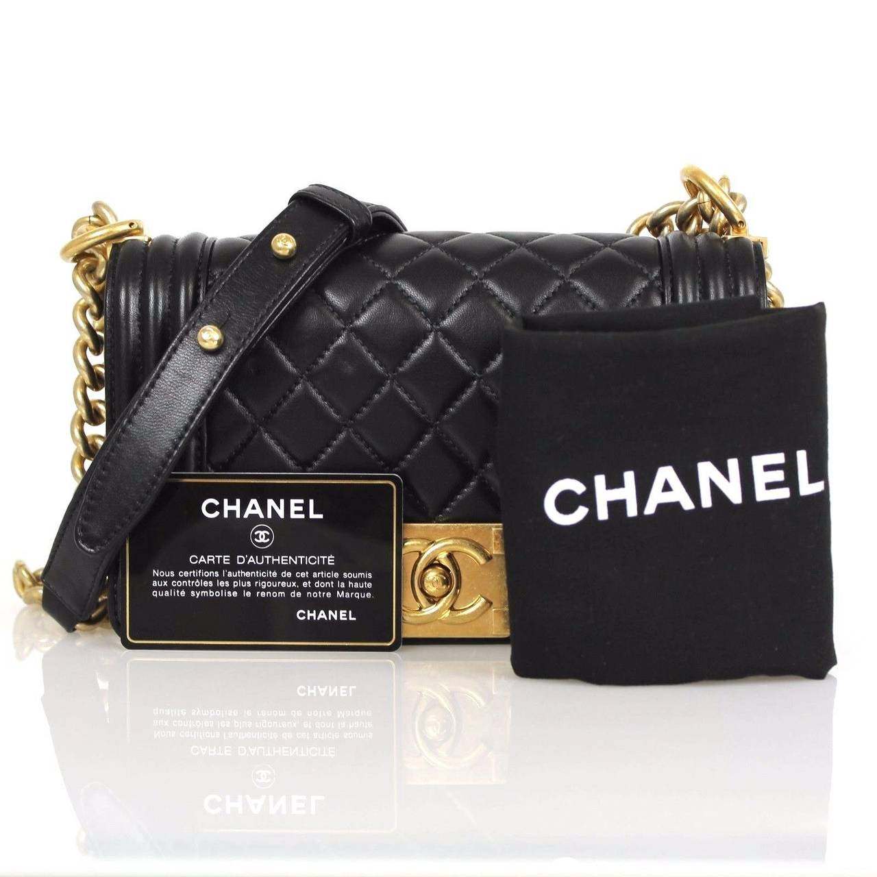 Chanel Black Quilted Leather Aged Gold HDW Small 2015 Boy Shoulder Bag 5