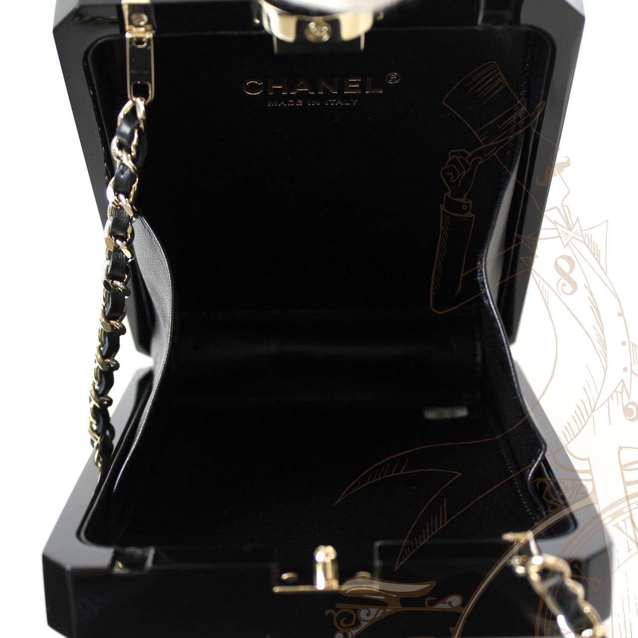Women's Chanel Black Plexiglass Limited Edition 2014 Perfume Bottle Shoulder Bag For Sale