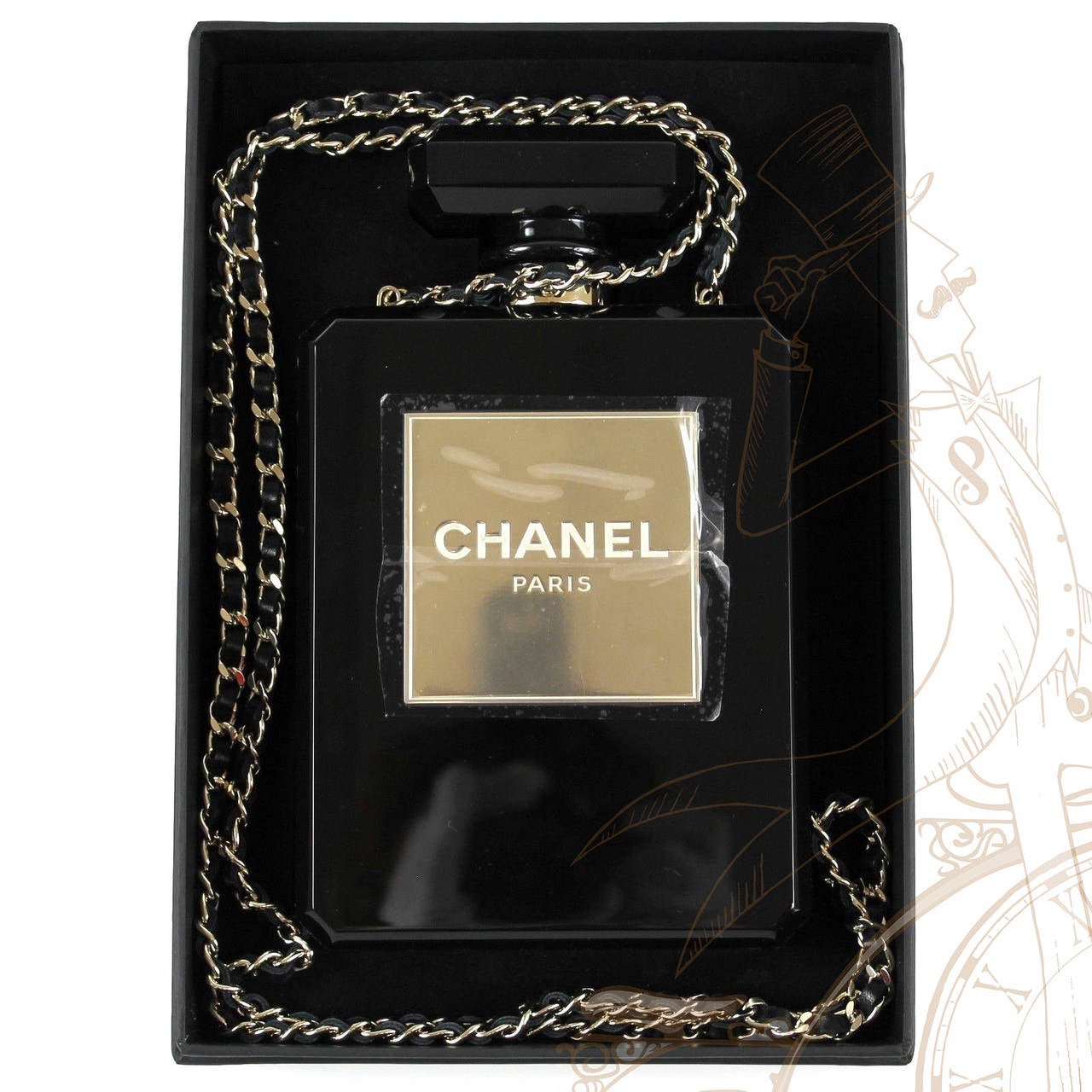 Chanel Black Plexiglass Limited Edition 2014 Perfume Bottle Shoulder Bag For Sale 1
