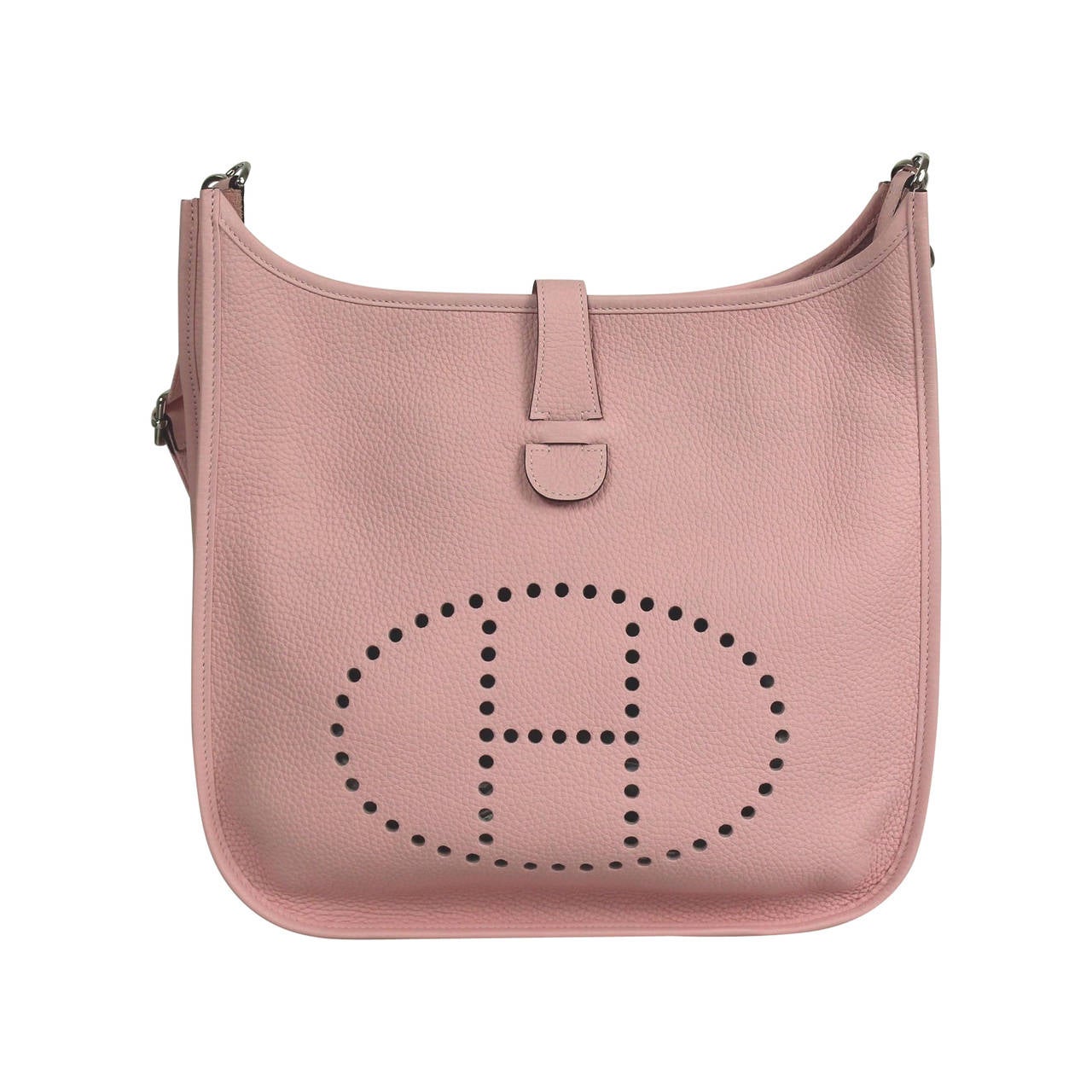 Herms Light Pink Taurillon Clemence Leather Evelyne Iii Gm ...  