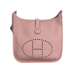 Hermès Light Pink Taurillon Clemence Leather Evelyne Iii Gm Crossbody Bag