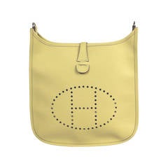 Hermès Light Yellow Tuarillon Epson Leather Evelyne Iii Pm Cross Body Bag