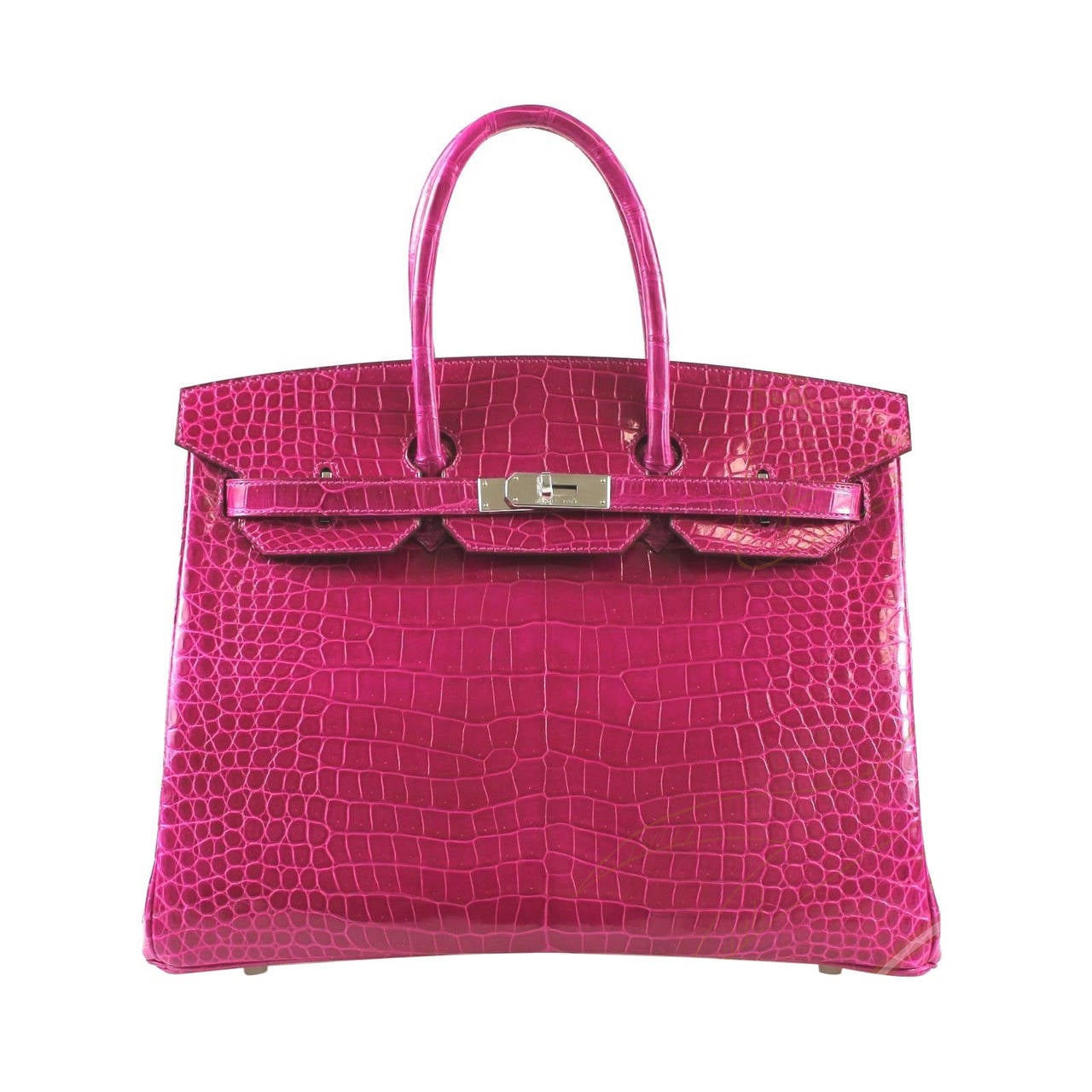 Hermès Rose Sheherezade Lisse 2014 Silver HDW Birkin 35cm Pink Tote Bag For Sale