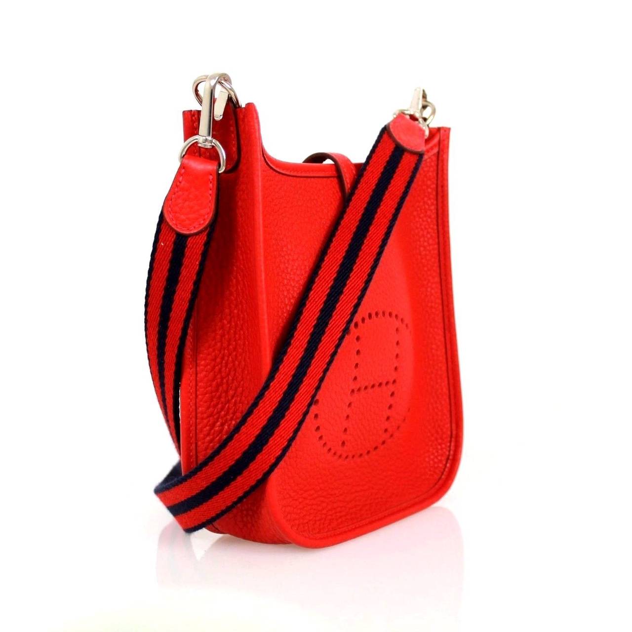 Hermes Red Rougue Casque Clemence Leather 2015 Evelyne III TPM ...  