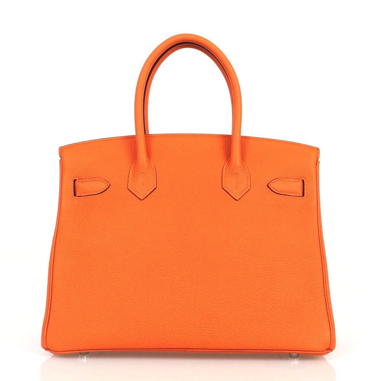 Women's Hermes Togo Leather Silver Hdw 30 Cm Birkin Orange Tote Bag