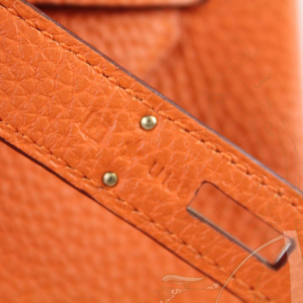 Hermes Togo Leather Silver Hdw 35 Cm Birkin Orange Tote Bag For Sale 3