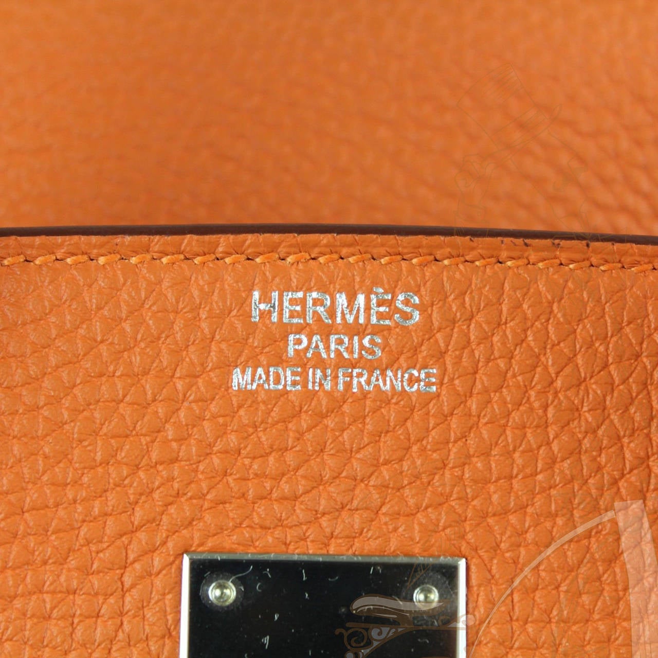 Hermes Togo Leather Silver Hdw 35 Cm Birkin Orange Tote Bag For Sale 2