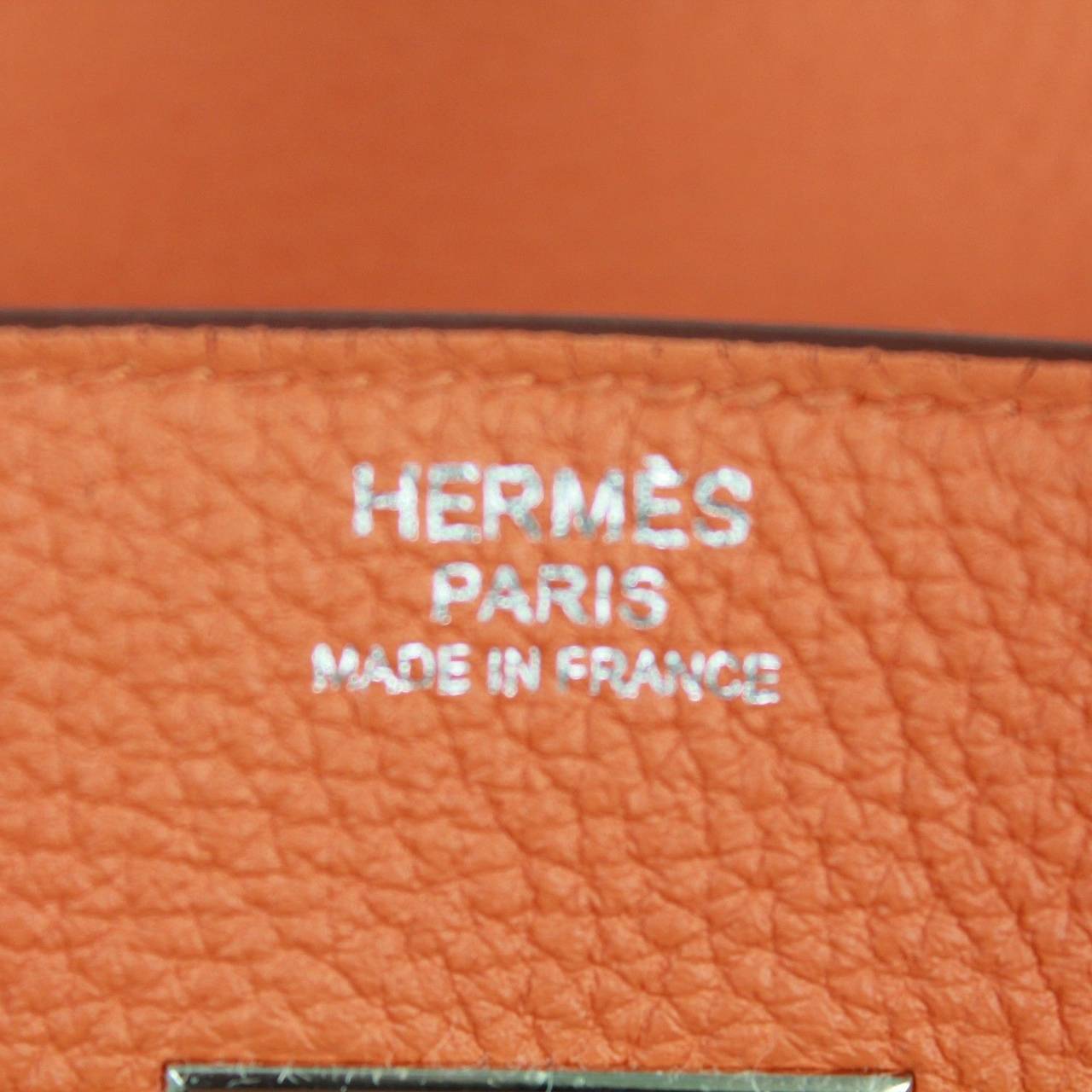 Hermes Togo Leather Silver Hdw 30 Cm Birkin Orange Tote Bag 2