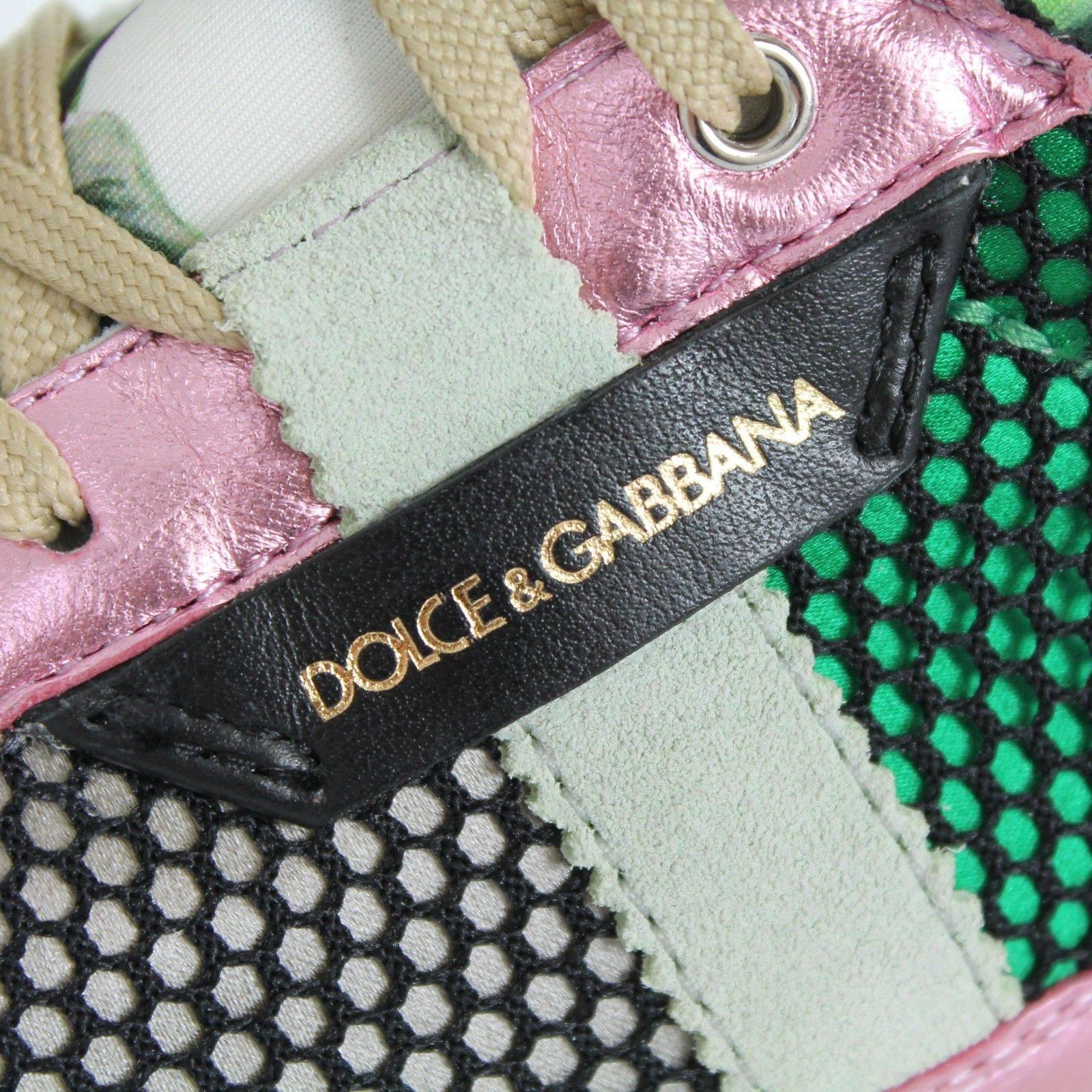 Dolce & Gabbana Multicolor Textile Leather Printed 2015  Mailica Sneakers For Sale 2