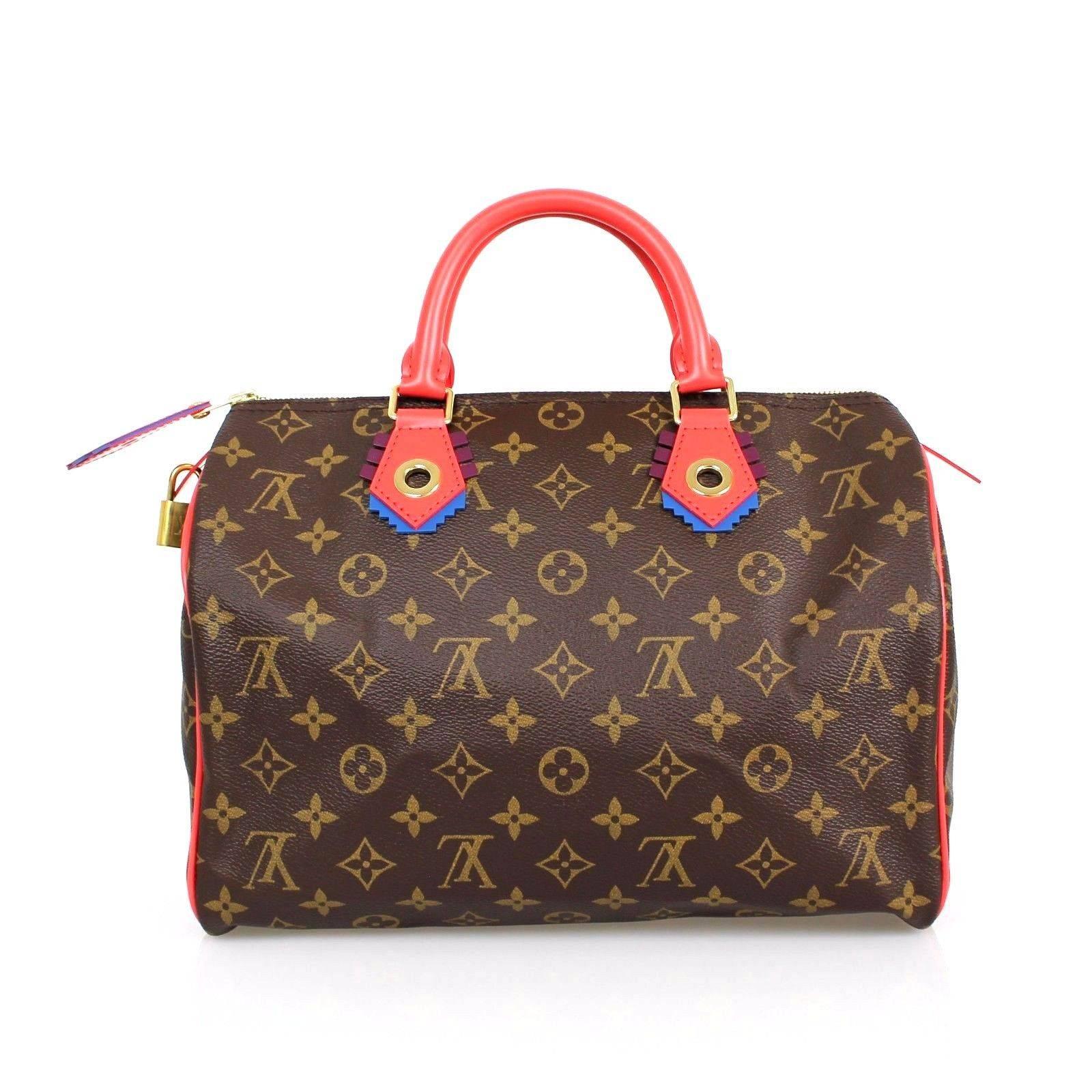 Brown Louis Vuitton Monogram Canvas Gold HDW 2015 Limited Edition  Speedy 30 Tote Bag For Sale