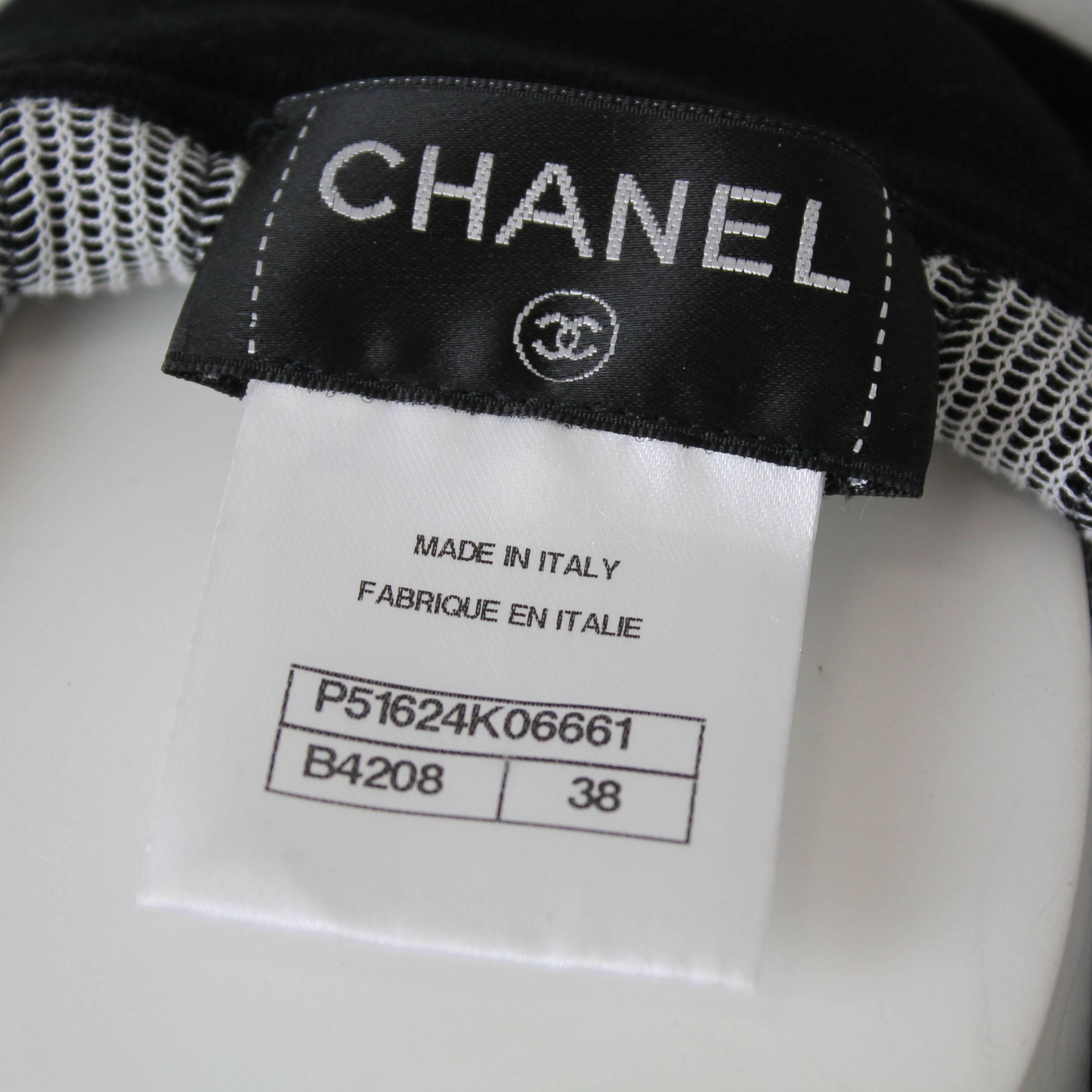 Chanel Black and White Pinstriped Cotton Nylon Collared Short Dress For Sale 1