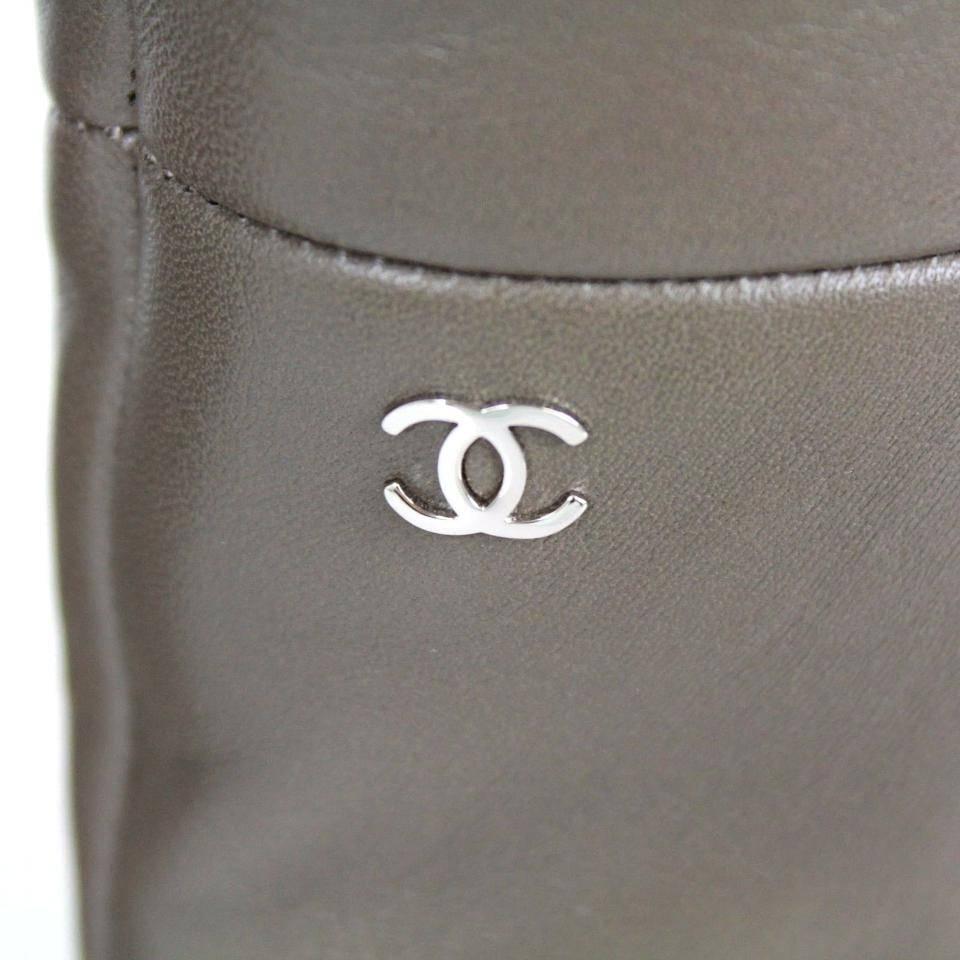 CHANEL Leather Black Patent Leather Cap Toe Riding Knee High Brown Boots For Sale 1
