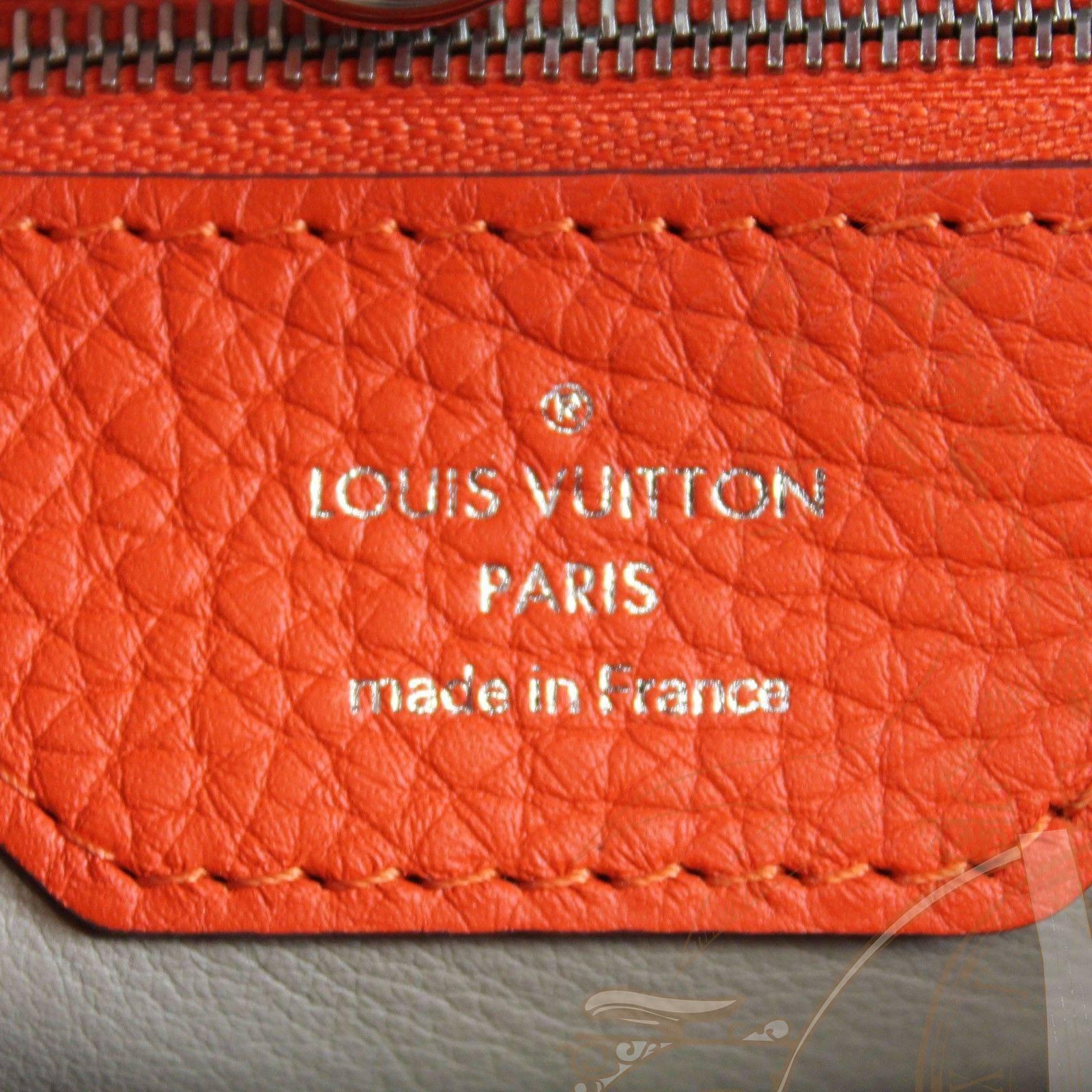 Louis Vuitton Orange Taurillon Leather Silver HDW Capucines Mm  Tote Bag 3