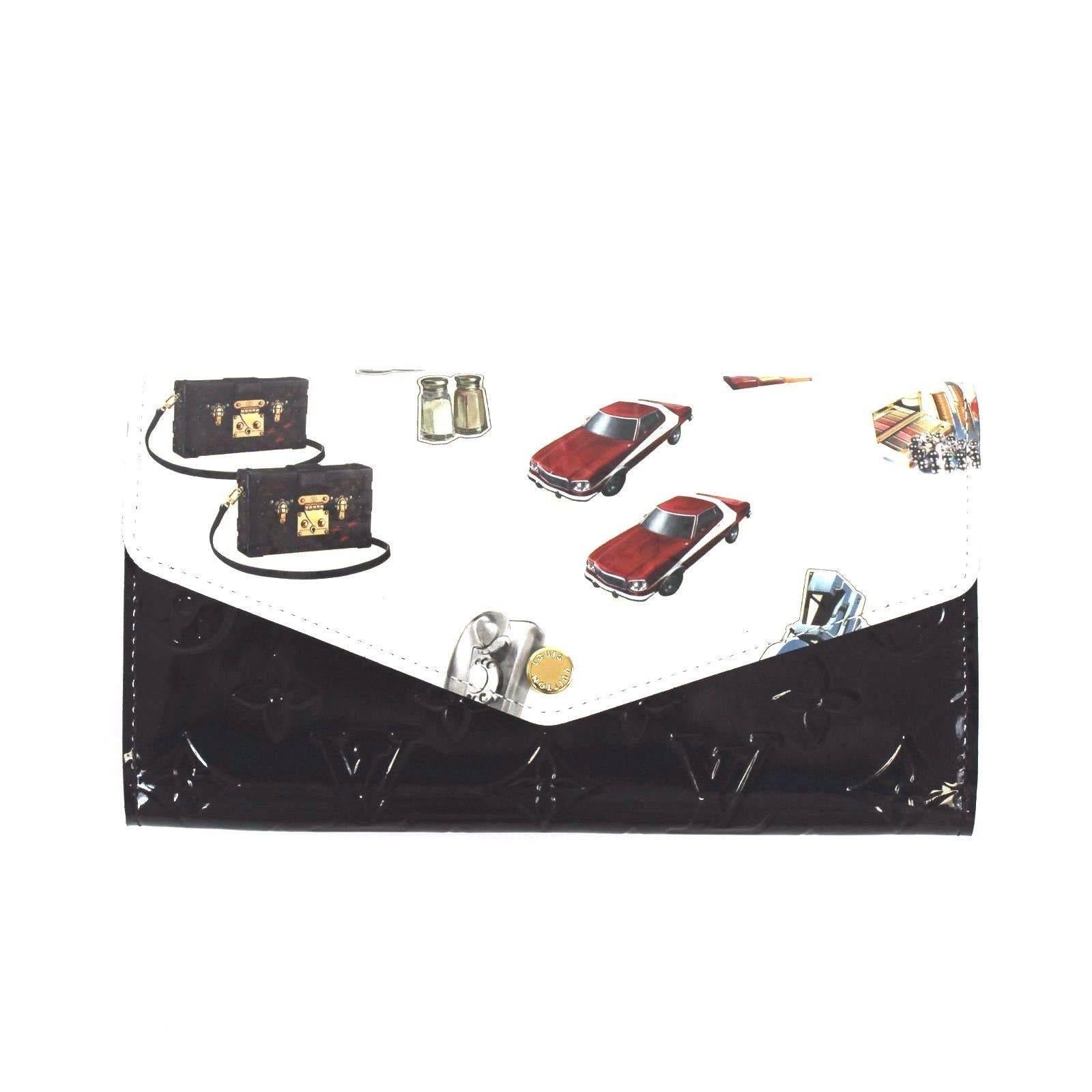 Louis Vuitton Monogram Patent Leather Icon Cars Stickers Limited Edition Wallet For Sale