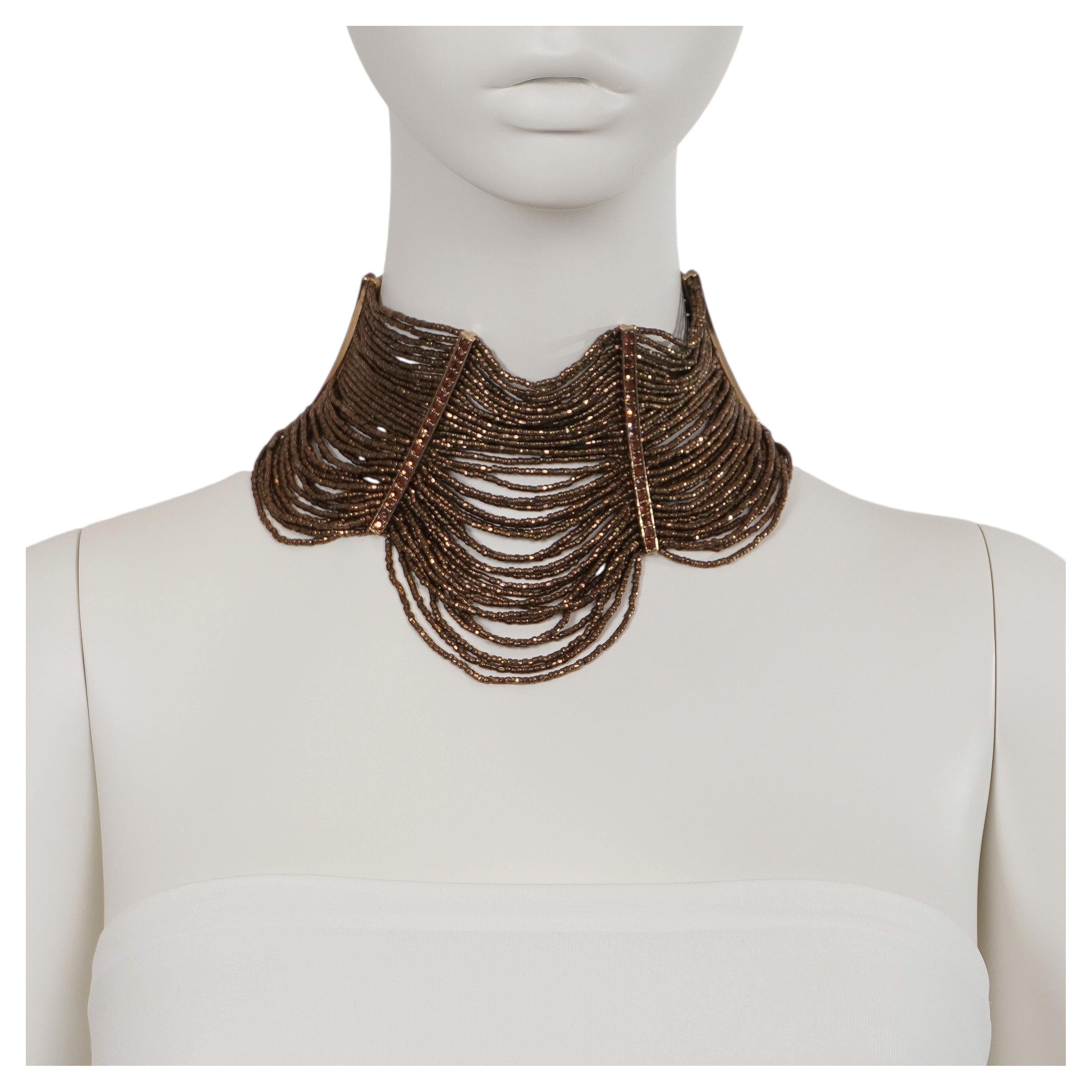 Christian Dior by John Galliano 1998 "Maasai" Bronze Beaded Choker