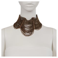 Christian Dior par John Galliano, 1998 : collier ras-du-cou « Maasai » en bronze orné de perles