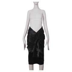 CHRISTIAN DIOR by JOHN GALLIANO S/S 2004 Runway Draped Black Skirt